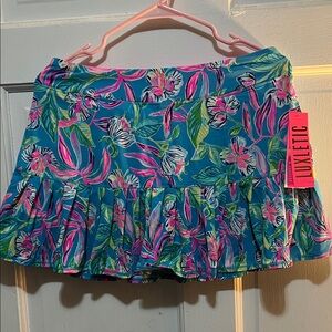 Women's Blue Floral Skort